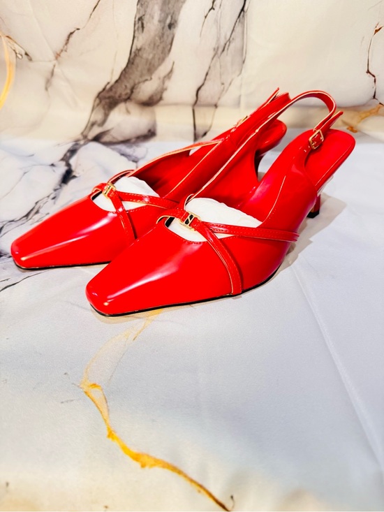 Shoes - Incredibly Sexy Patent Red Slingback Pumps Size 8.5